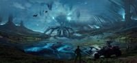 Halo Wars 2 concept art depicting a Cryptum.