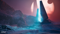 A beacon tower in a winter biome, created for Project Foundry.