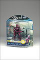 The crimson Spartan Scout figure in package.