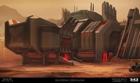 More concept art of the garage.