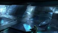 Concept art of the interior of a Forerunner structure.