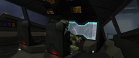 John-117 piloting a C709 Longsword in Halo: Combat Evolved.