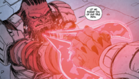 Atriox stops the Executioner's blood blade.