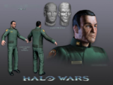 An early model of Cutter, created for Halo Wars prior to the decision to use Blur Studio's pre-rendered cutscenes for the game.