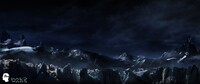 A matte painting of the ice sheets of Harvest.