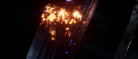 The ring exploding from orbit on CEV:The Maw