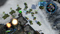 Vehicles of the UNSC Marine Corps attack a Firebase.