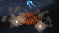 The detonation of an S1 canister shell in Halo Wars.
