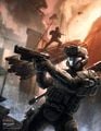 Concept art of Buck and Romeo for Halo 3: ODST.