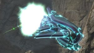 A Is'belox-pattern Banshee when hit by the EMP effect of an overcharged Eos'Mak-pattern plasma pistol on the level Spire.