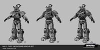 Near final concept sketches of the Megaframe armor.