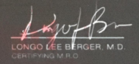 Doctor Berger's signature.