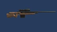 The scoped rifle.