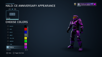 The menu of Combat Evolved prior to the addition of visor colors.