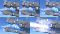 A compilation of images showcasing the Brightlance charging to fire, from an alternate angle.