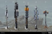 Concept art of radio equipment props for the map.