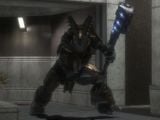 A War Chieftain wielding an Akelus Workshop gravity hammer in Halo 3: ODST.