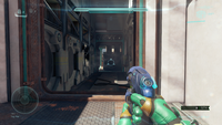 First-person view of the plasma pistol in Halo 5: Guardians.