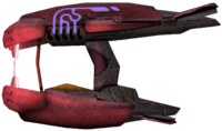 A profile view of the Brute Plasma Rifle from Halo 2.