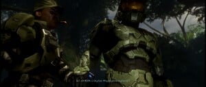 Master Chief, awakens, pulling himself up by Johnson's arm, bringing hope back to the Marines.