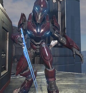 Blademaster Okro 'Vagaduun in Halo Infinite. Courtesy of Nakai (Covenant Canon) on Twitter.