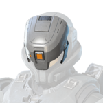 ZVEZDA-class Mjolnir helmet with TAS/DROCTULF attachment icon from the Halo Infinite Multiplayer Tech Preview.