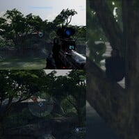 Unzoomed, zoomed, and resized image of first Caveman on Sierra 117 in Halo 3 (from MCC) with highlights