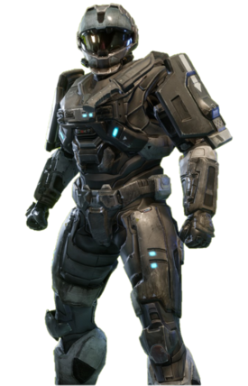 CQC-class Mjolnir from Halo: Reach armor permutation in Halo: The Master Chief Collection menu.