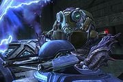 An Unggoy Heavy operating the Pek-pattern plasma cannon on a Zurdo-pattern Wraith in Halo: Reach.