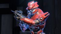 A Sangheili Enforcer armed with a scavenged BR75.