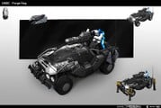 Concept art of John Forge's Gauss Warthog for Halo Wars 2.