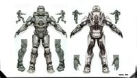 More finalized concept art of the Chief's modified Mark VI armor.