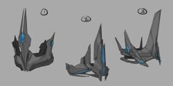 Concept art of "tech crowns" - later used as the basis for the Regicide gametype icon..