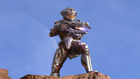 A Cavalier equipped Spartan stands on Oasis.