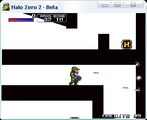 A screenshot of the Alpha-build of Halo Zero 2. Gameplay styles is similar to that of Metal Slug series