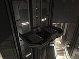A human elevator in ONI Alpha Site.