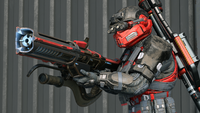 A Spartan-IV with a shock rifle, utilizing Shikari's Patternwolf attachment.
