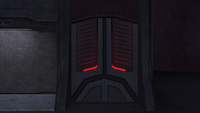 A smaller Covenant door in High Charity's High Council Chamber.