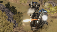 Two Choppers, one firing its cannon, in Halo 3.