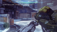 Coordinates are displayed in Halo 5: Guardians.