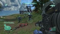 The Sangheili combat harness HUD in the final build.