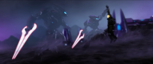 Two enhanced Special Operations Sangheili preparing to kill Jonah-B283.