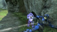 A ghost spawning out of a dying player in Halo: Reach.
