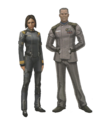 Art of Miranda Keyes in The Art of Halo 3, and art of her father from Halo Mythos.