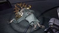 Mercy's corpse in High Charity.