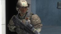 A female UNSC Army soldier.