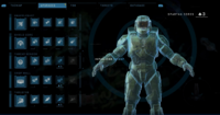 The Spartan core upgrades menu.