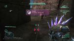 A first person view of the Needler in Halo: Reach.