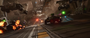 John-117 attempting to escape the UNSC Pillar of Autumn.