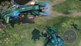 An AC-220 and G81 Condor defend Ellen Anders during the Battle of Installation 00 in Halo Wars 2.